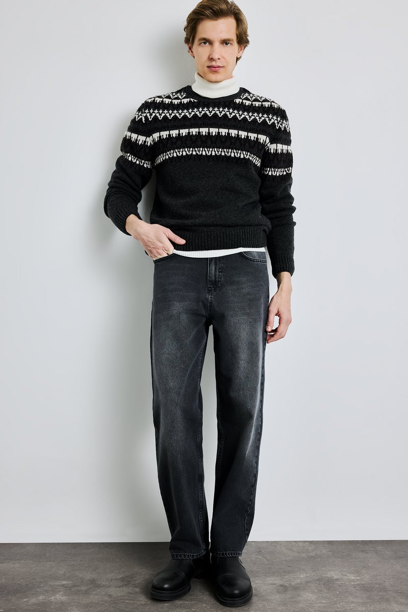 DeFacto Grey Man Standard Fit Knitwear Pullover Casual - Image 2